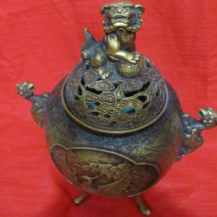 仿古熏爐 鳳凰爐身 黃銅獅子熏香圖片/仿古熏爐 鳳凰爐身 黃銅獅子熏香樣板圖 (3)