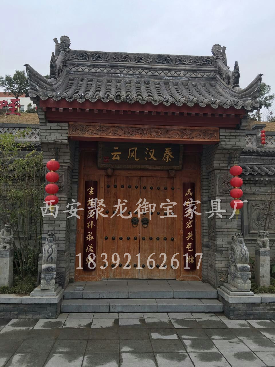 西安仿古大門，榆木大門，銅釘大門，松木大門