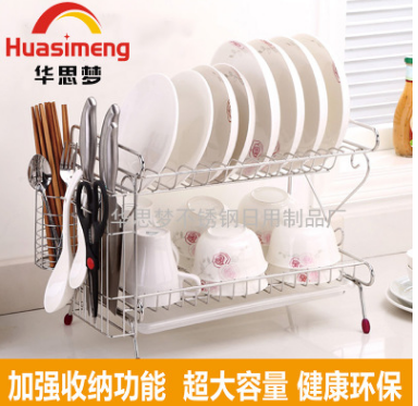 不銹鋼雙層碗盤架圖片