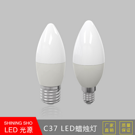 LED塑包铝蜡烛灯 4W 家用LED节能 LED蜡烛灯 LED 尖泡拉尾蜡烛灯图片