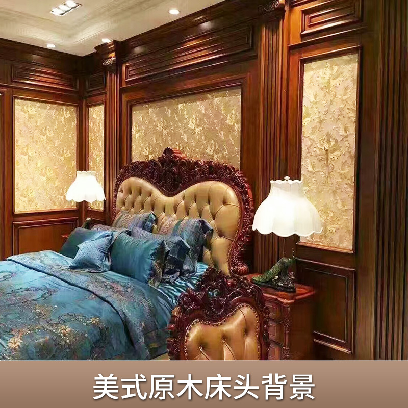 美式原木床頭背景圖片/美式原木床頭背景樣板圖 (3)