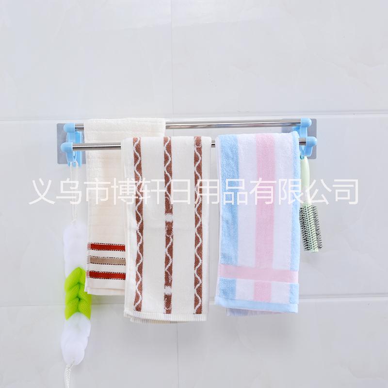 浙江無痕雙桿毛巾架拉絲銀款廠家直銷批發(fā)無痕雙桿毛巾架批發(fā)