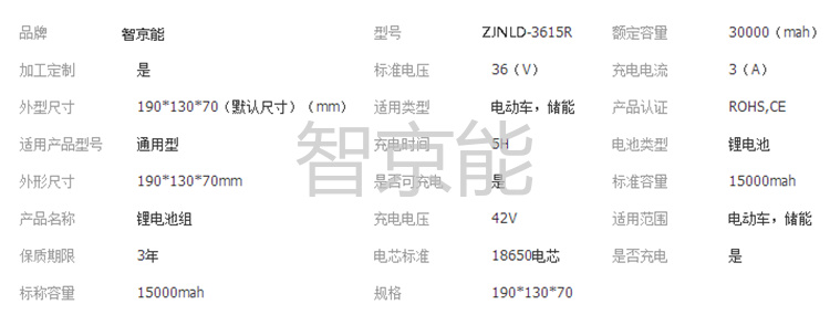 36V15安时动力锂电池组