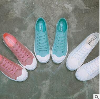 新款韓版透氣帆布鞋女學(xué)生百搭休閑鞋燈芯絨低幫帆布鞋平跟布鞋