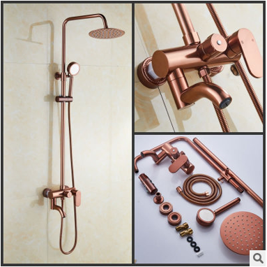 恒溫花灑淋浴花灑 全銅增壓龍頭花灑套裝 圓形升降頂噴花灑