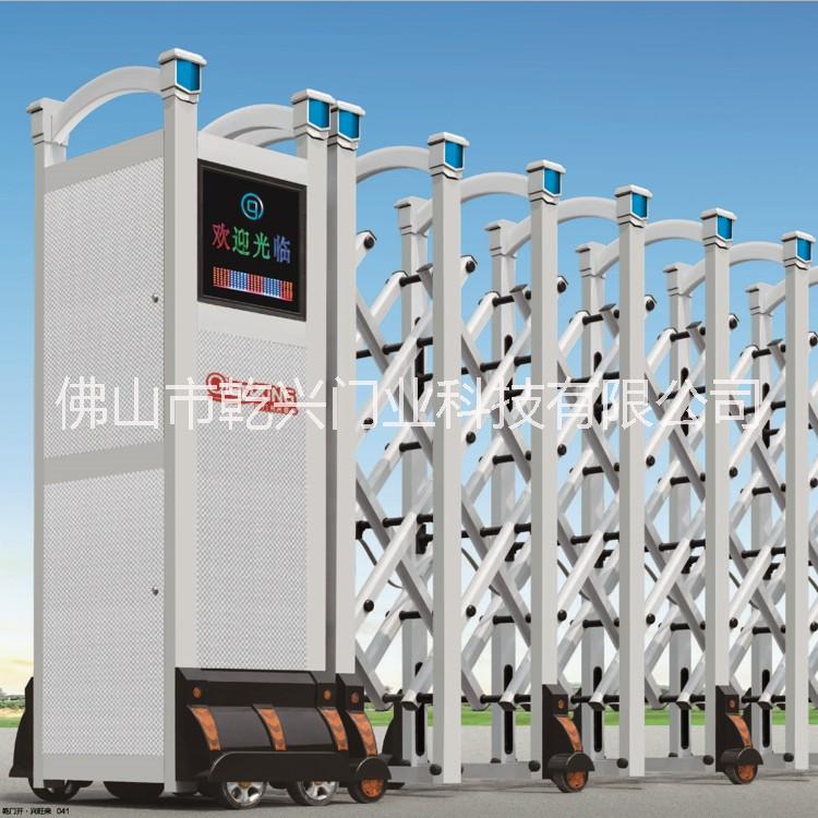 電動(dòng)伸縮門鋁合金伸縮門智能電動(dòng)門圖片