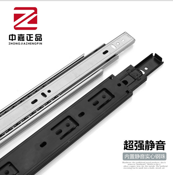 42 滑軌廠家 抽屜鋼珠軌道 櫥柜家具道軌 三節(jié)三折滑道 門窗五