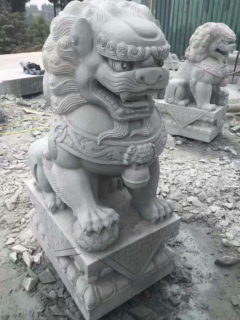 四川青砂石獅子圖片/四川青砂石獅子樣板圖 (4)