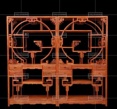 中式仿古全实木新会红木花梨木家具五福博古架多宝架展示架玄关柜图片