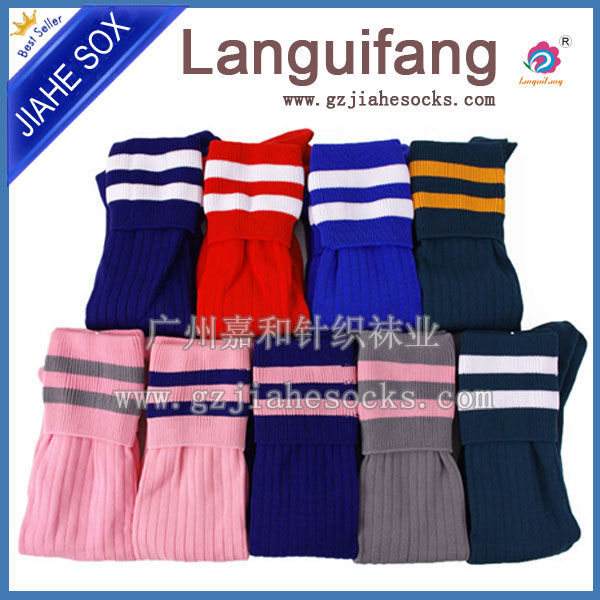 廣州足球襪 雙針條紋足球襪 長(zhǎng)筒襪 尼龍襪 錦綸足球襪 足球襪廠