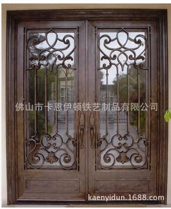高端鐵藝玻璃入戶門歐式手工制定 高端鐵藝玻璃入戶門手工鍛造歐式大
