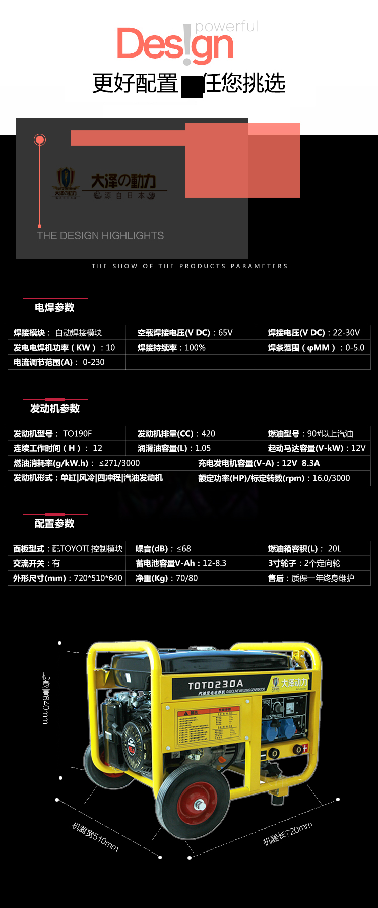 進口230A汽油發(fā)電電焊機價格圖片