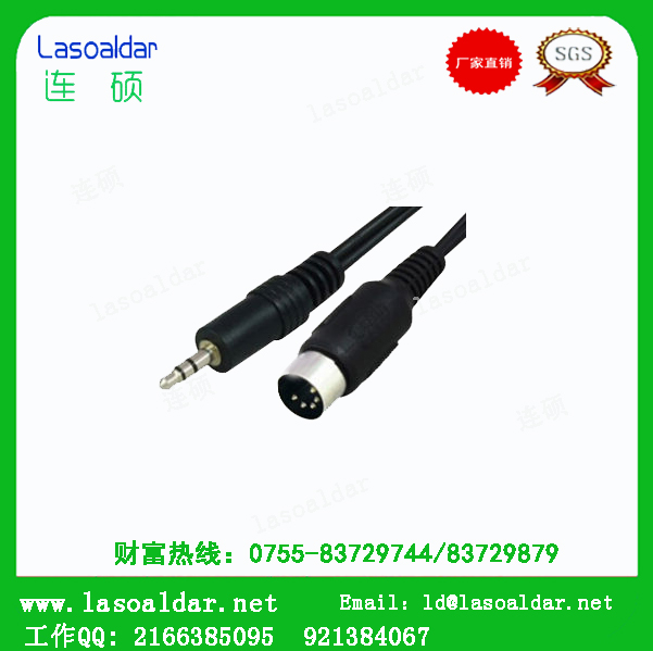 大DIN5P轉(zhuǎn)RCA線音視頻線圓形接頭線DIN CABLE影音連接線生產(chǎn)廠家 機(jī)外音視頻線