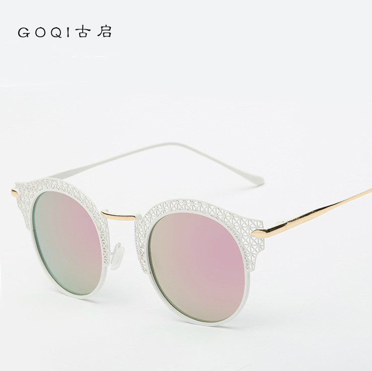 時尚圓框鏤空偏光太陽鏡女士潮流圖片