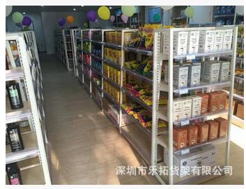 厂家定制 超市饰品店便利店展示架 精品店双面多层钢木结构货架