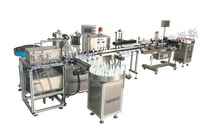 小瓶灌裝鎖蓋貼標(biāo)生產(chǎn)線圖片/小瓶灌裝鎖蓋貼標(biāo)生產(chǎn)線樣板圖 (1)