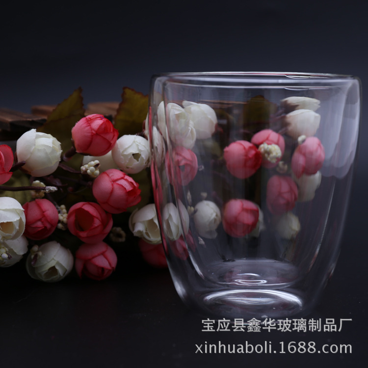 玻璃工藝品高硼硅搗塘雙層杯 耐熱玻璃茶具廠家 搗塘雙層玻璃杯定制