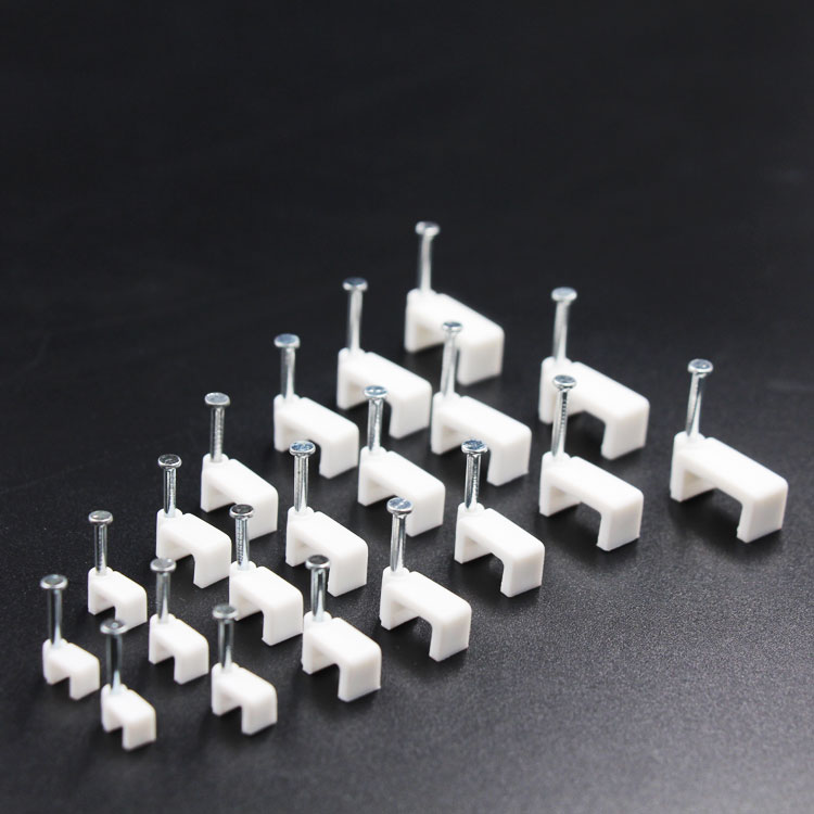 特價方型鋼釘線卡4MM-14MM 卡釘 白色塑料網(wǎng)線電纜卡子袋裝 方形白色塑料網(wǎng)線電纜卡子袋裝