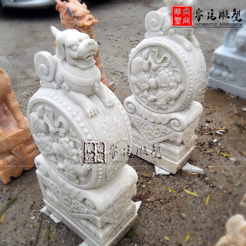 石雕抱鼓圖片/石雕抱鼓樣板圖 (2)