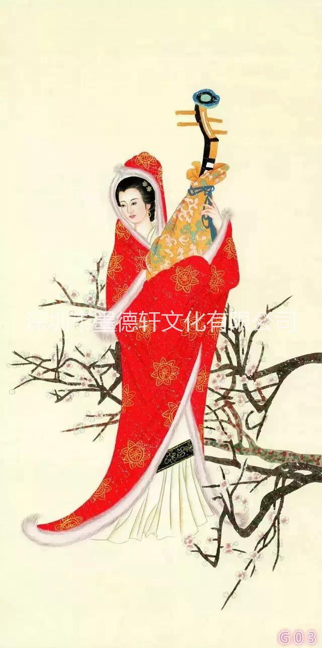 手繪中式古典四大美女國畫框裝飾畫圖片/手繪中式古典四大美女國畫框裝飾畫樣板圖 (4)