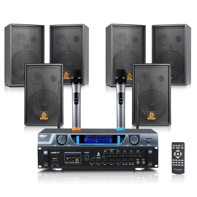 會議音響套裝組合AV8820/208背景音樂培訓(xùn)室藍牙功放+無線話筒套餐 AV8820+BX20三對