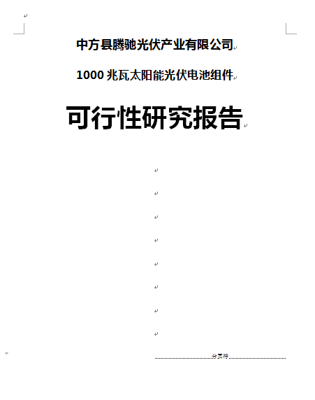 太阳能光伏电池组件可行性研究报告