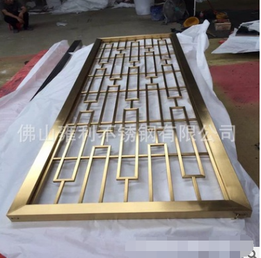黑鈦花格不銹鋼屏風(fēng)圖片/黑鈦花格不銹鋼屏風(fēng)樣板圖 (3)