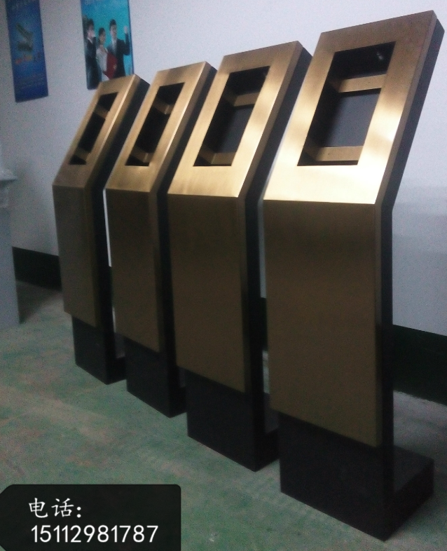 爆受歡迎的玫瑰金門口機不銹鋼立柱圖片