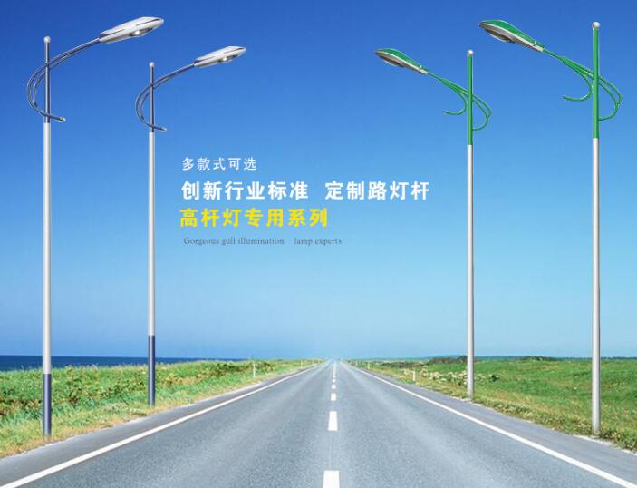 9米路燈自彎臂路燈圖片/9米路燈自彎臂路燈樣板圖 (2)