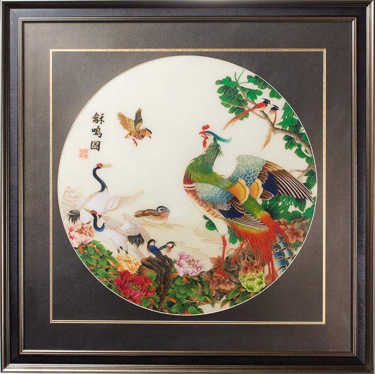 戴嘉林《和鳴圖》景泰藍(lán)琺瑯畫圖片