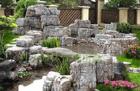 觀宇園藝建造假山錦鯉魚池水處理循