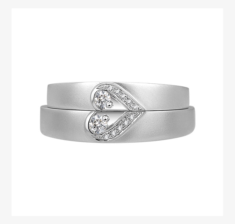 18K金心形結(jié)婚對(duì)戒圖片