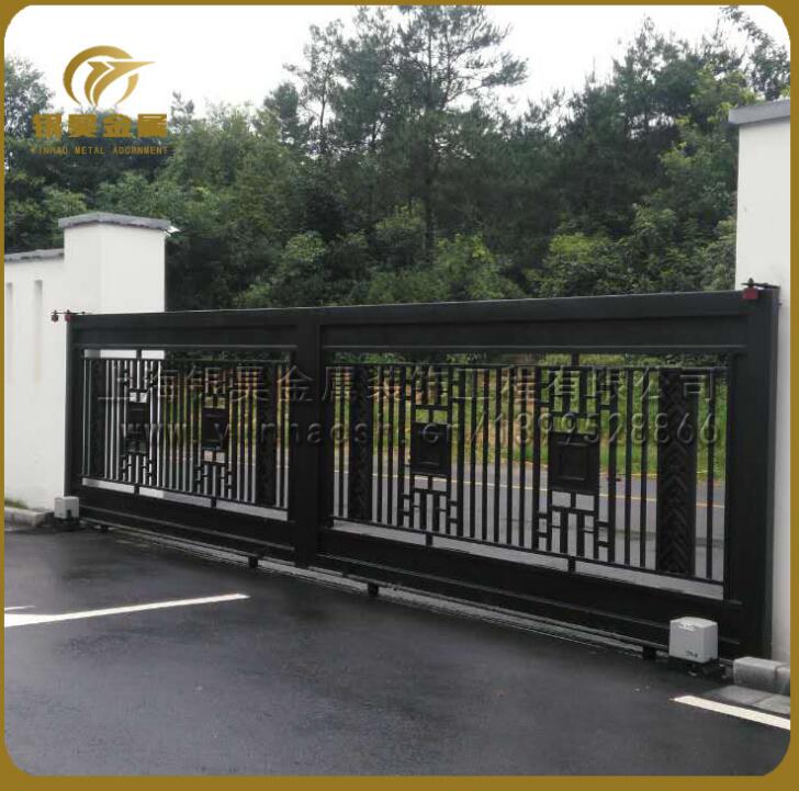 供應(yīng)電動(dòng)大門遙控鐵藝門鐵藝門別墅圖片