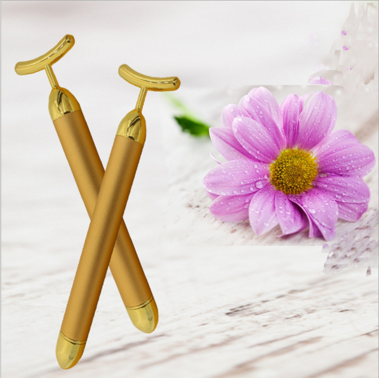 黃金棒 24K黃金美容棒U型電動按摩儀器 超聲波離子*工具美容儀導入儀批發(fā)