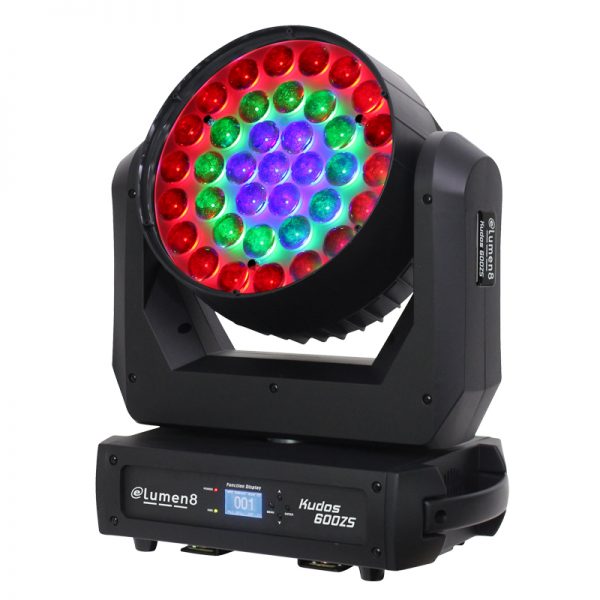 供應(yīng)yakay 37*15W LED調(diào)焦搖頭燈|專業(yè)劇院搖頭染色燈|RGBW LED蜂眼變色龍