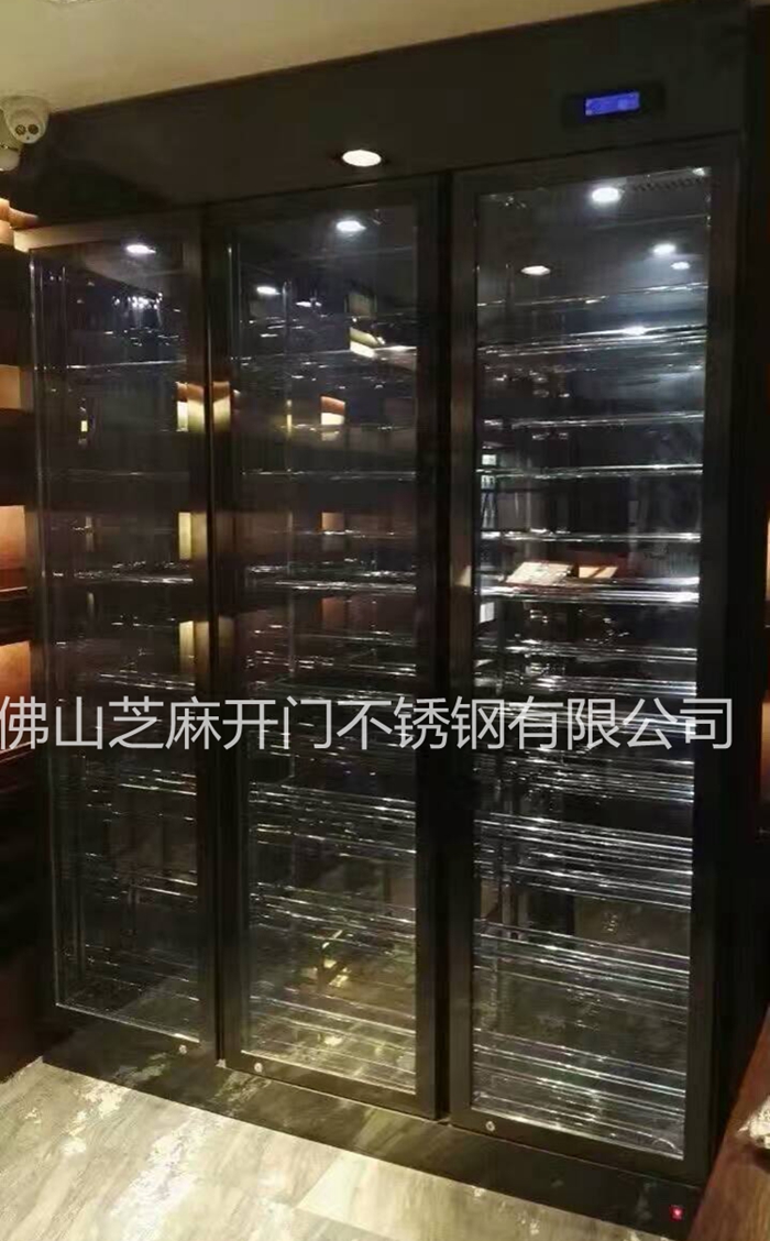 芝麻开门供应不锈钢娱乐会所酒柜酒店酒吧定做不锈钢酒柜 黑钛金酒窖酒柜图片