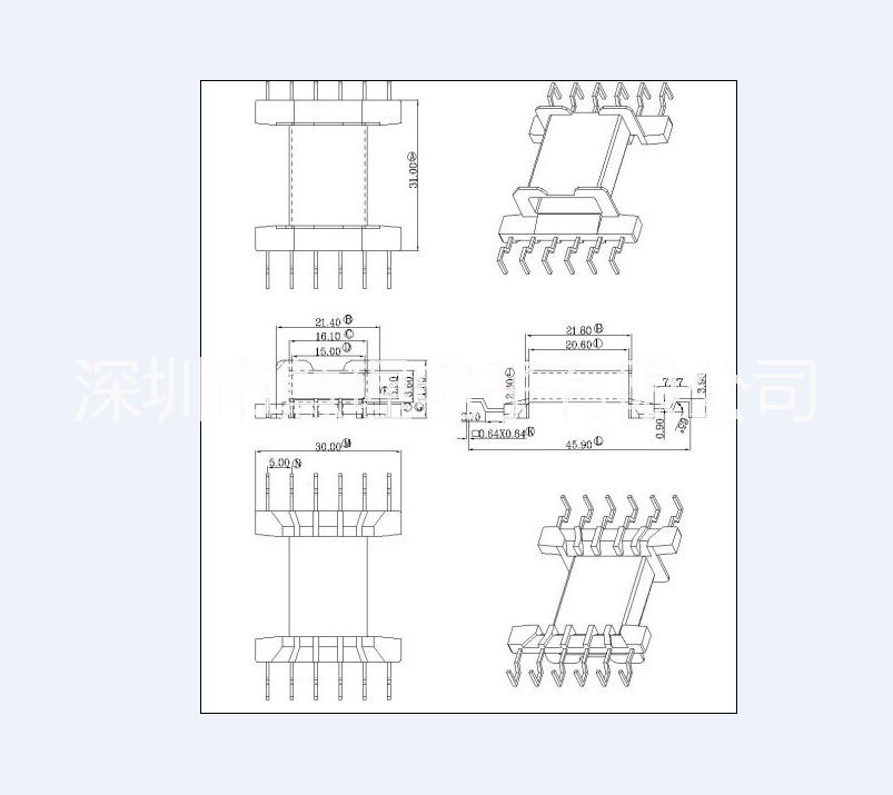 efd30變壓器骨架 螃蟹腳 臥式6+6  efd30變壓器骨架 1