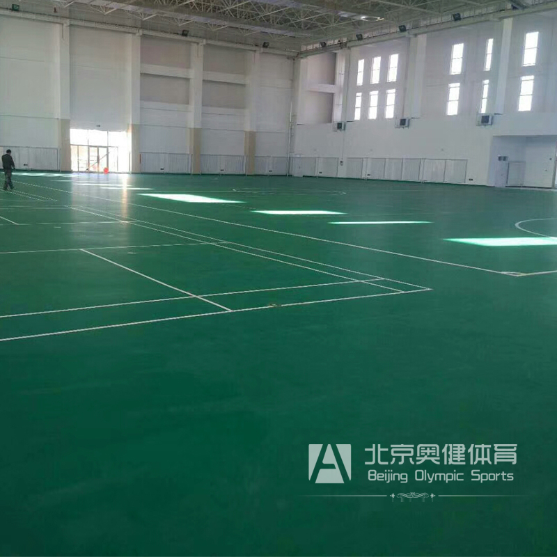 奧茵羽毛球場(chǎng)地膠pvc室內(nèi)安裝圖片