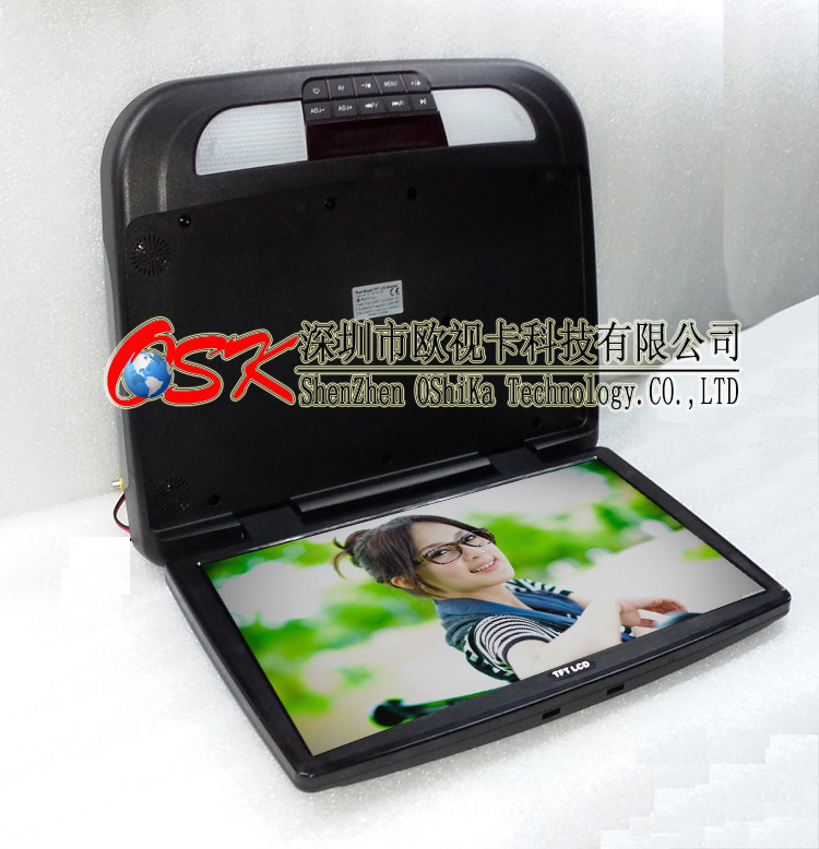 18.5寸吸頂式插卡車載DVD圖片