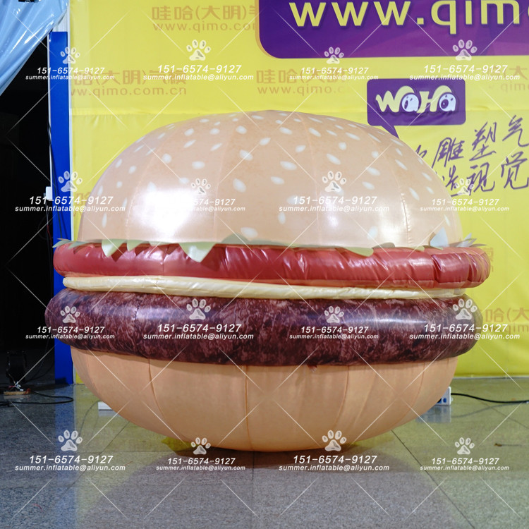 1.8米充氣漢堡仿真模型漢堡王肯德基美食宣傳氣模 大型香腸熱狗