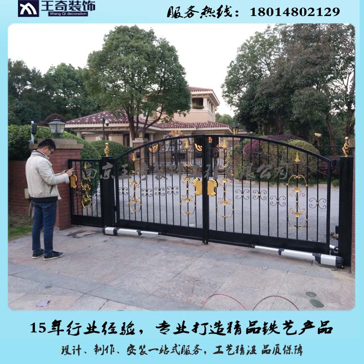 高爾夫精品鐵藝大門，南京電動鐵藝圖片/高爾夫精品鐵藝大門，南京電動鐵藝樣板圖 (3)