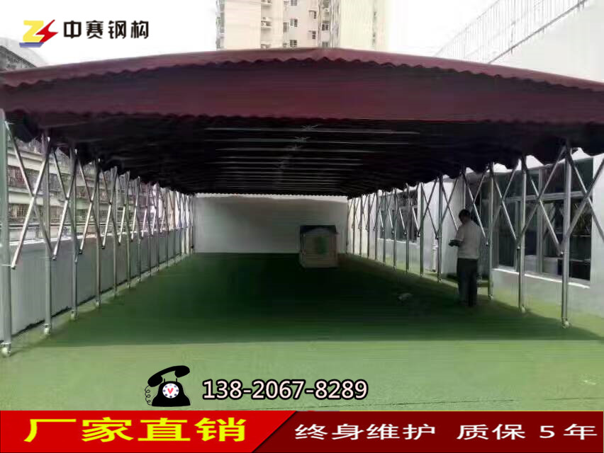 推拉雨棚倉(cāng)庫(kù)帳篷雨篷移動(dòng)遮陽(yáng)車庫(kù)圖片