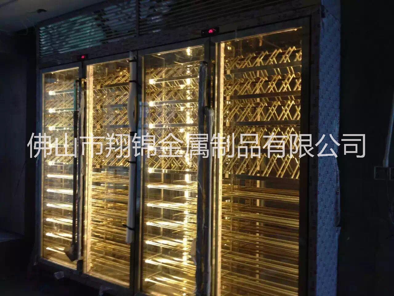 供應(yīng)不銹鋼恒溫酒柜 不銹鋼結(jié)合橡木架恒溫酒柜 佛山廠家定制酒架