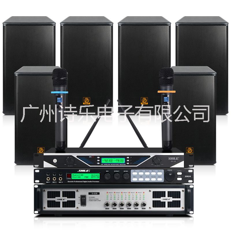 會議室功放話筒套裝大型會議室背景音樂舞臺教室商超音響功放套裝 S-62B+BX-112 +效果器+一拖二麥克風(fēng)