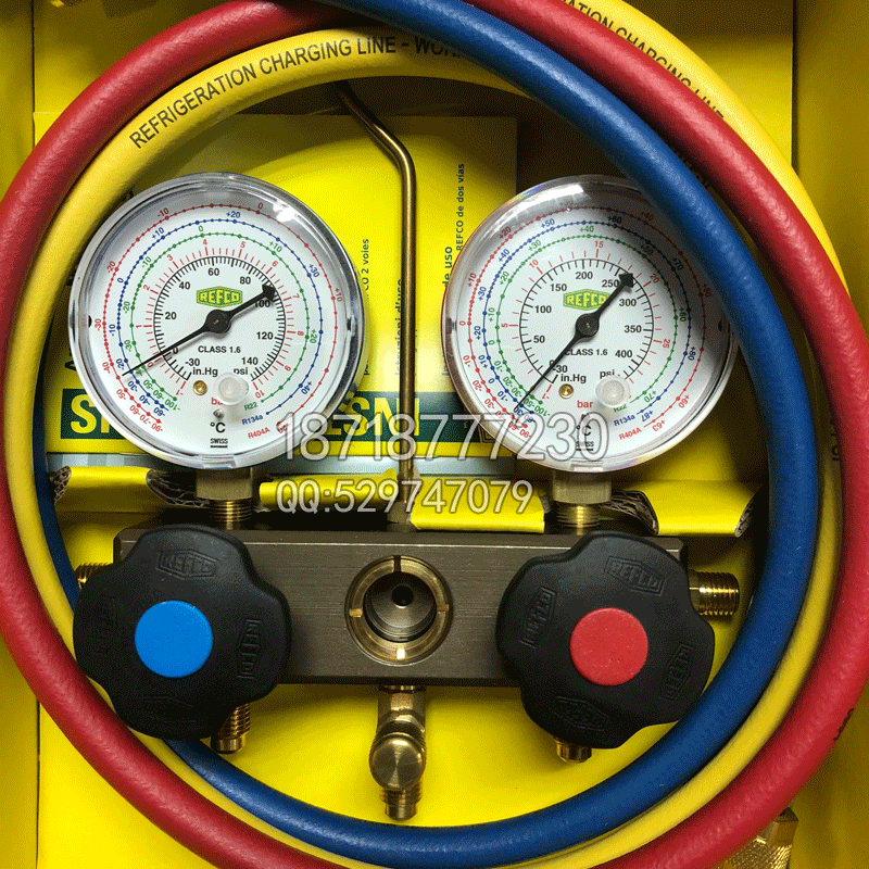 供应REFCO威科BM2-6-DS-R22/R134A/R404A空调加氟表双头压力表