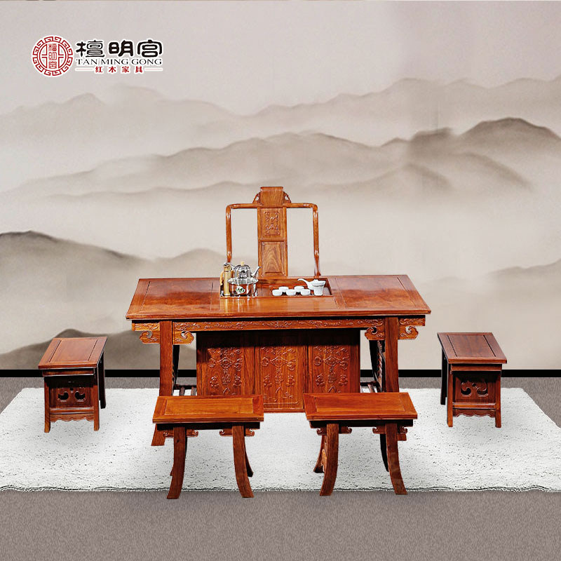 檀明宮紅木家具紫檀將軍茶臺