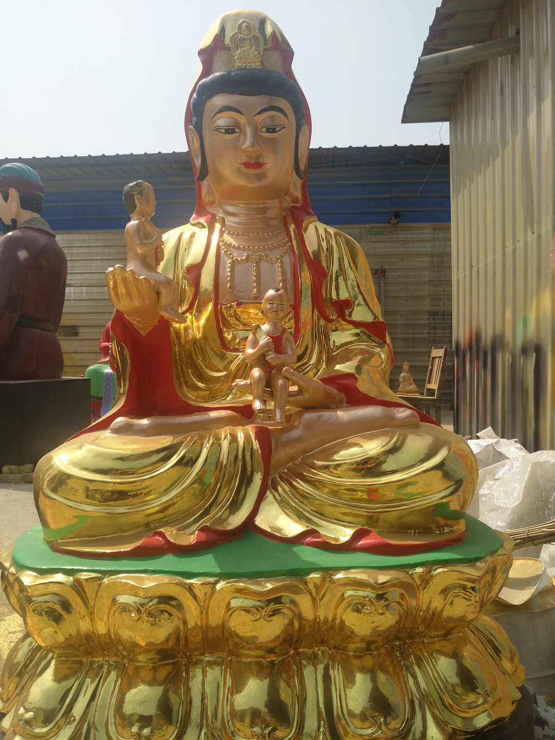 坐式觀音銅雕佛像雕塑