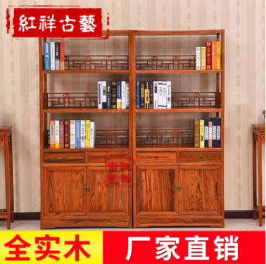 中式仿古家具實木書架圖片