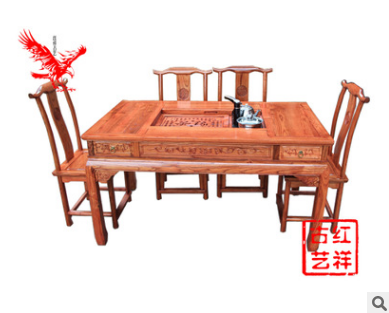 明清仿古家具實(shí)木茶臺組合圖片