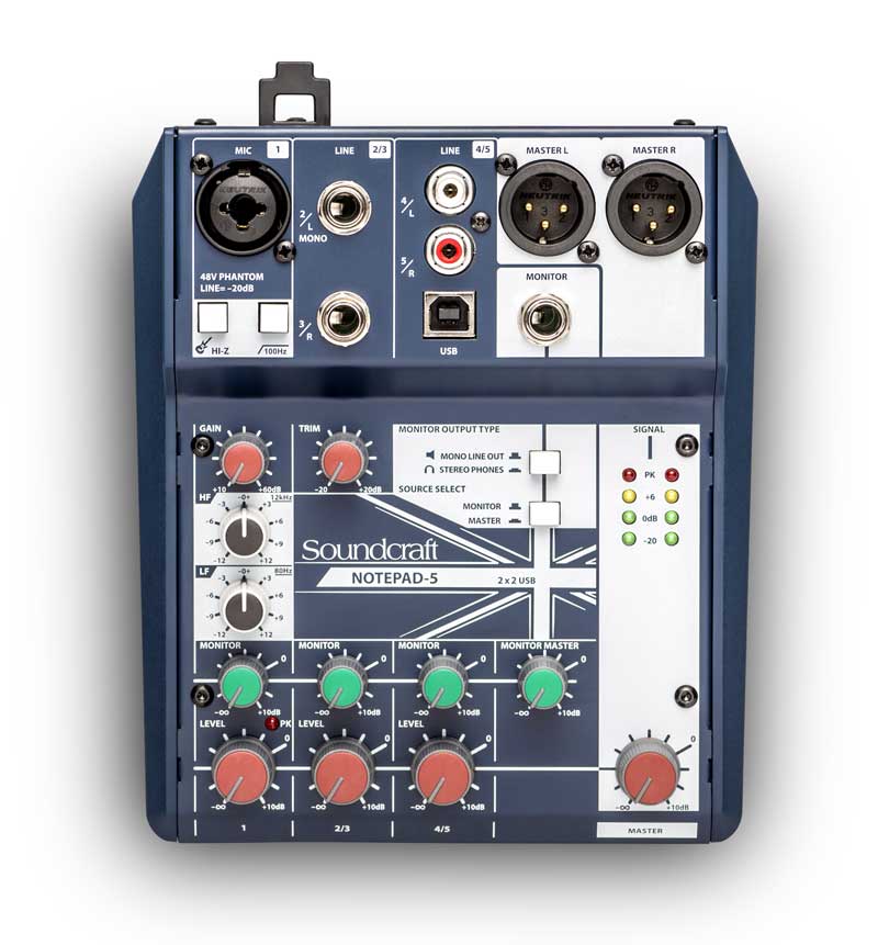 声艺 Notepad-5 Soundcraft 专业音视系统发布全新Notepad 调音台 主播调音台 声卡自带USB音